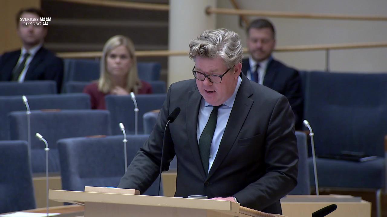 Stillbild från Interpellationsdebatt, Arbetssituationen för polisen i region Nord