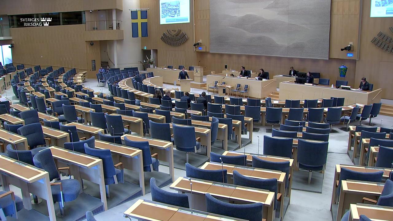 Stillbild från Interpellationsdebatt, Omställningsstudiestödet