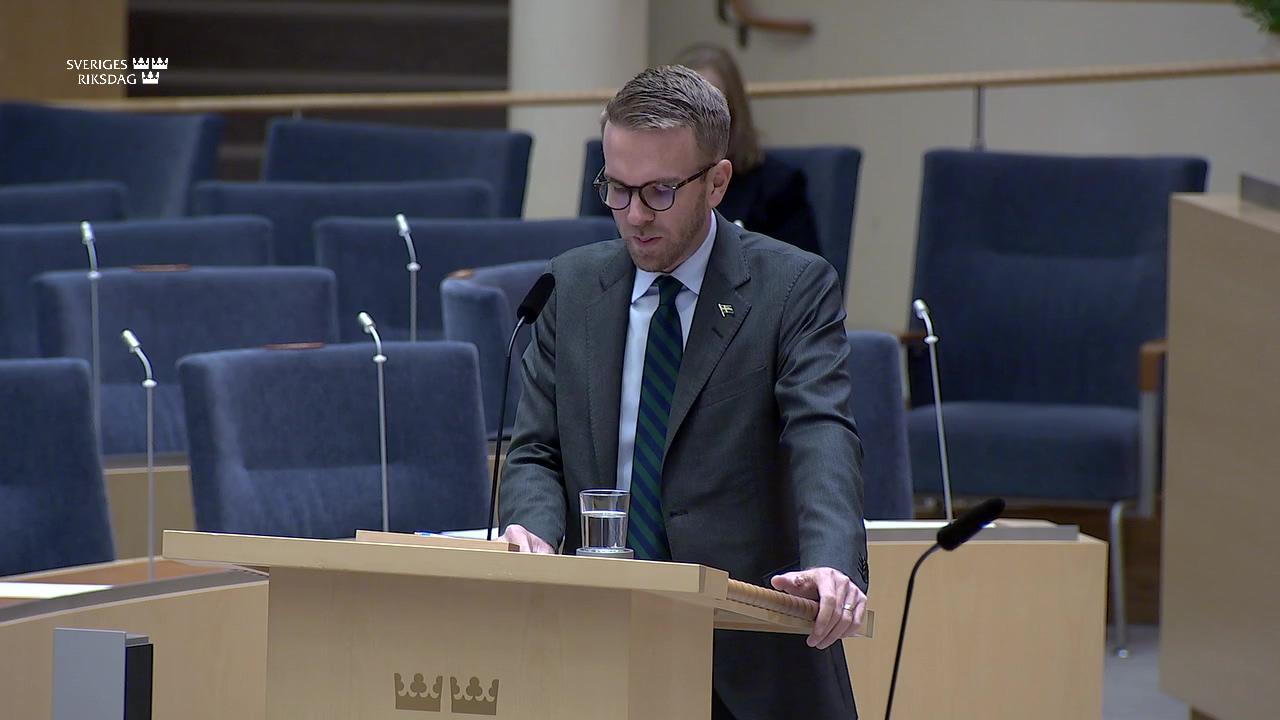 Stillbild från Interpellationsdebatt, Statens ansvar vid industrietableringar