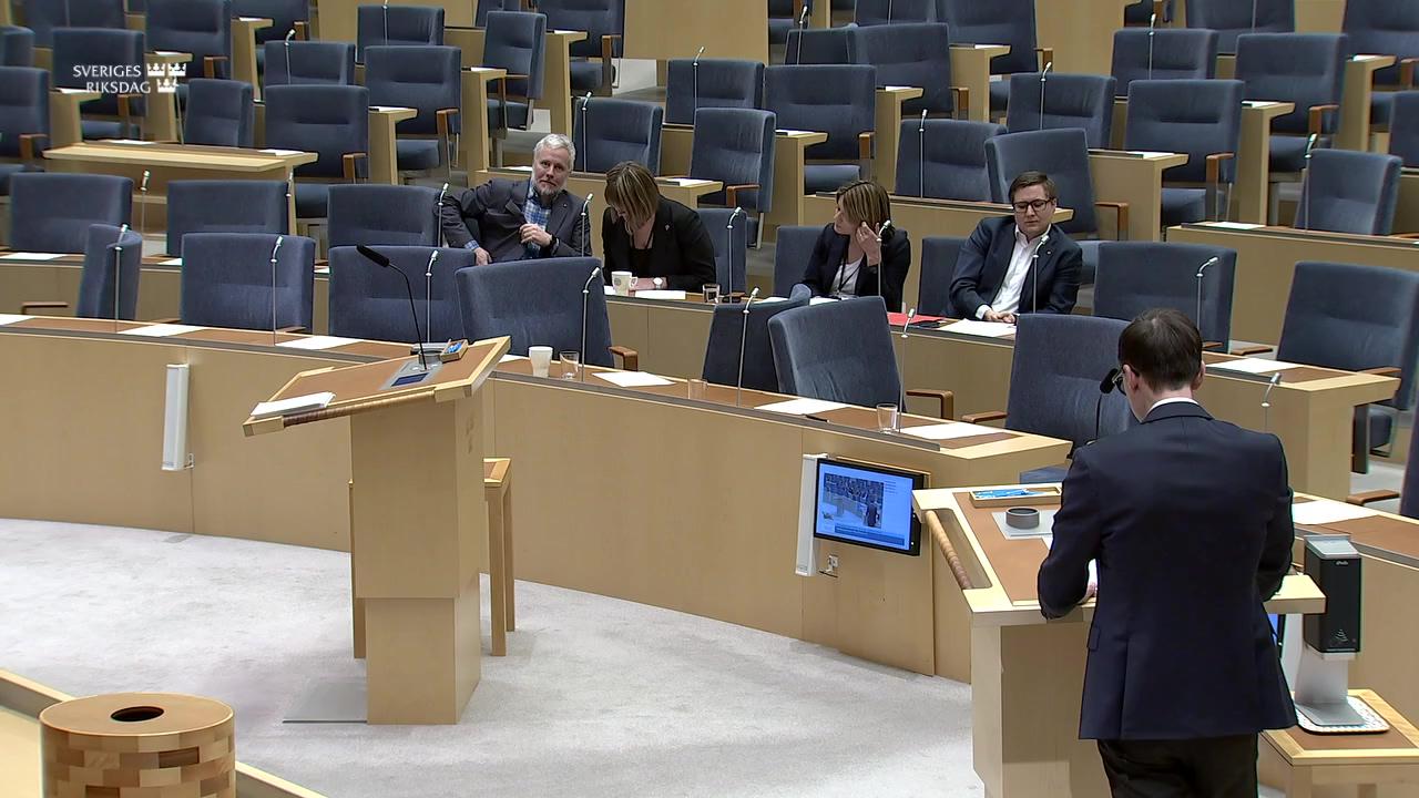 Stillbild från Interpellationsdebatt, Samordning av omställningsstudiestödet