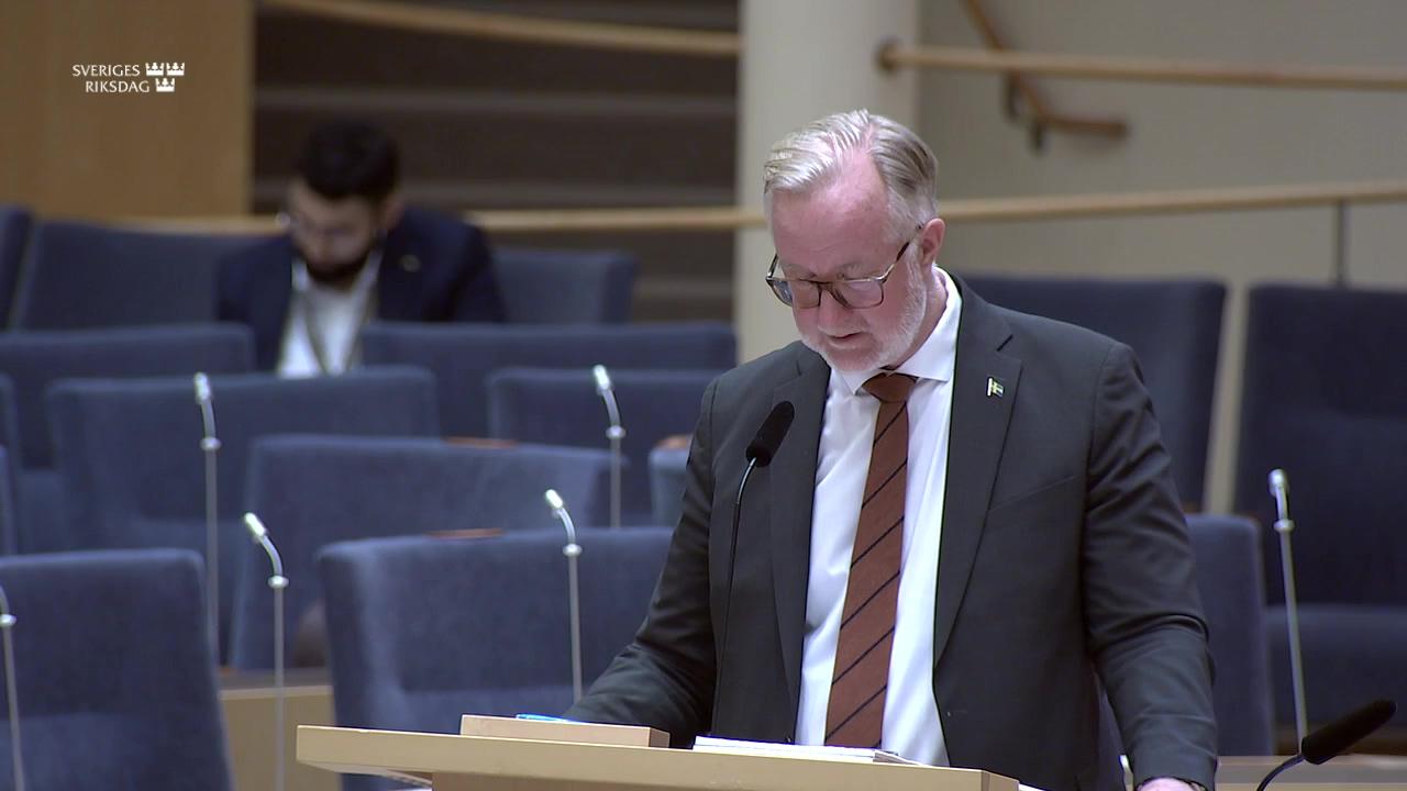 Stillbild från Interpellationsdebatt, Statsbidraget för fackförbund
