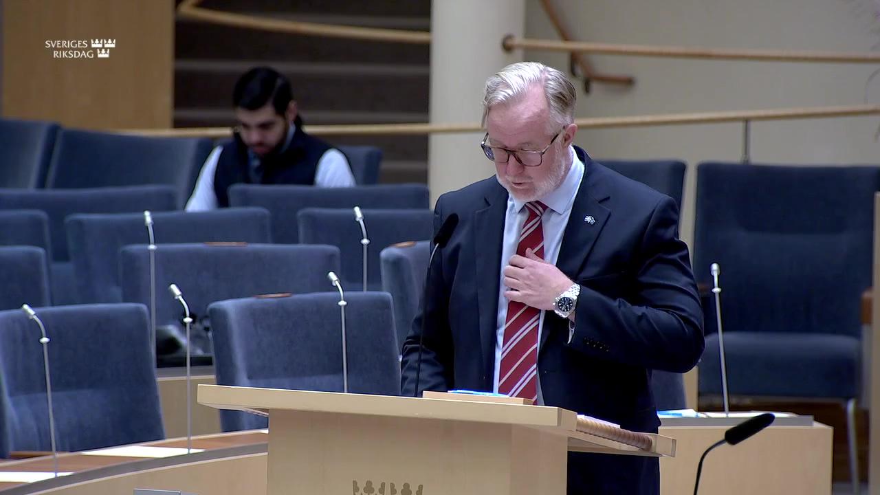 Stillbild från Interpellationsdebatt: Superdepartement och nationell strategi för norra Sverige