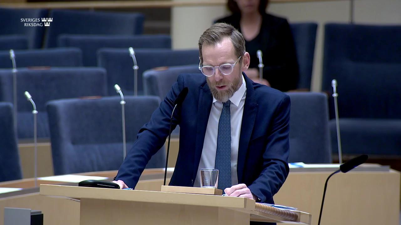 Stillbild från Interpellationsdebatt, Sveriges narkotikapolitik