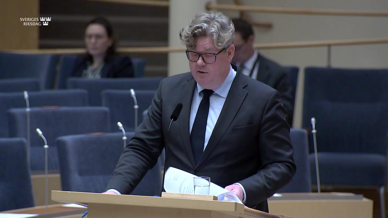 Stillbild från Interpellationsdebatt, Motverkande av korruption i offentlig förvaltning