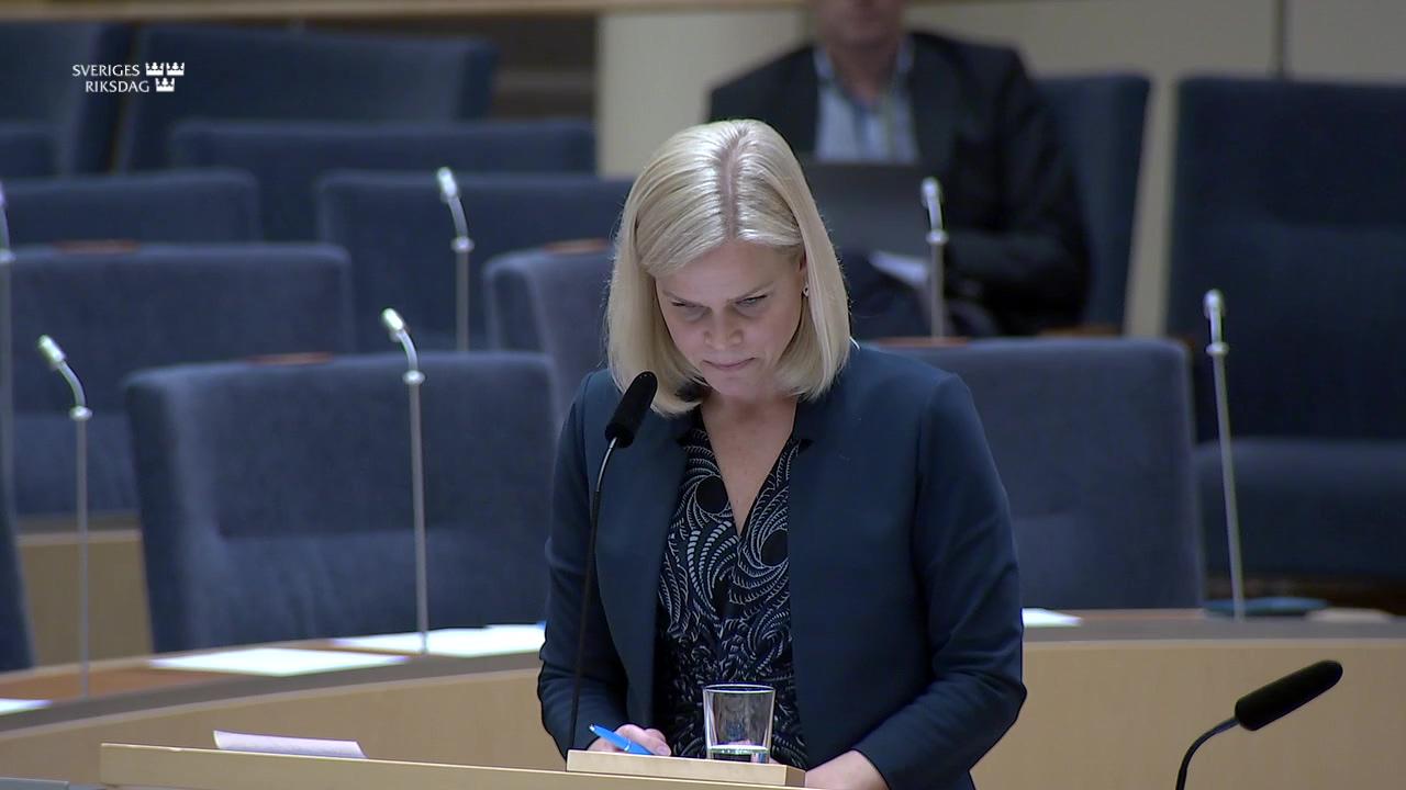Stillbild från Interpellationsdebatt, Bemanning av Arbetsmiljöverket och centren mot arbetslivskriminalitet