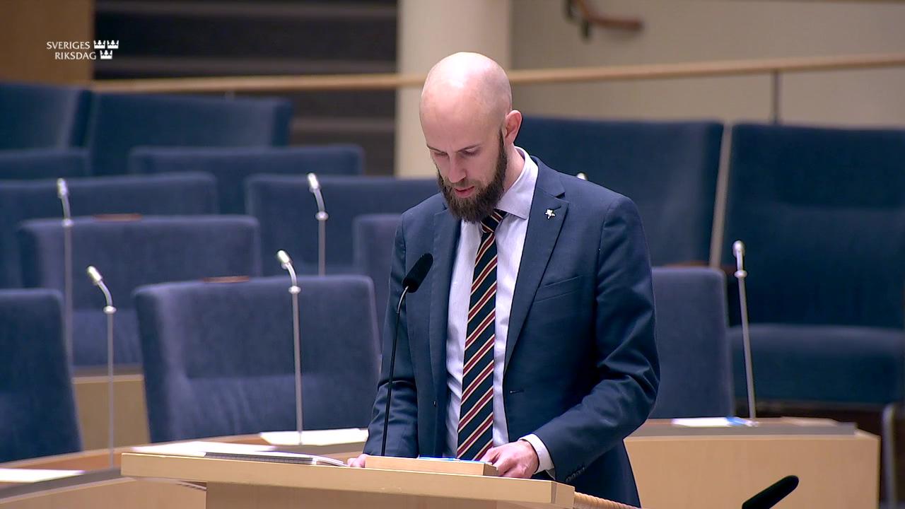 Stillbild från Interpellationsdebatt, Upprustning av Sveriges civila försvarsförmåga