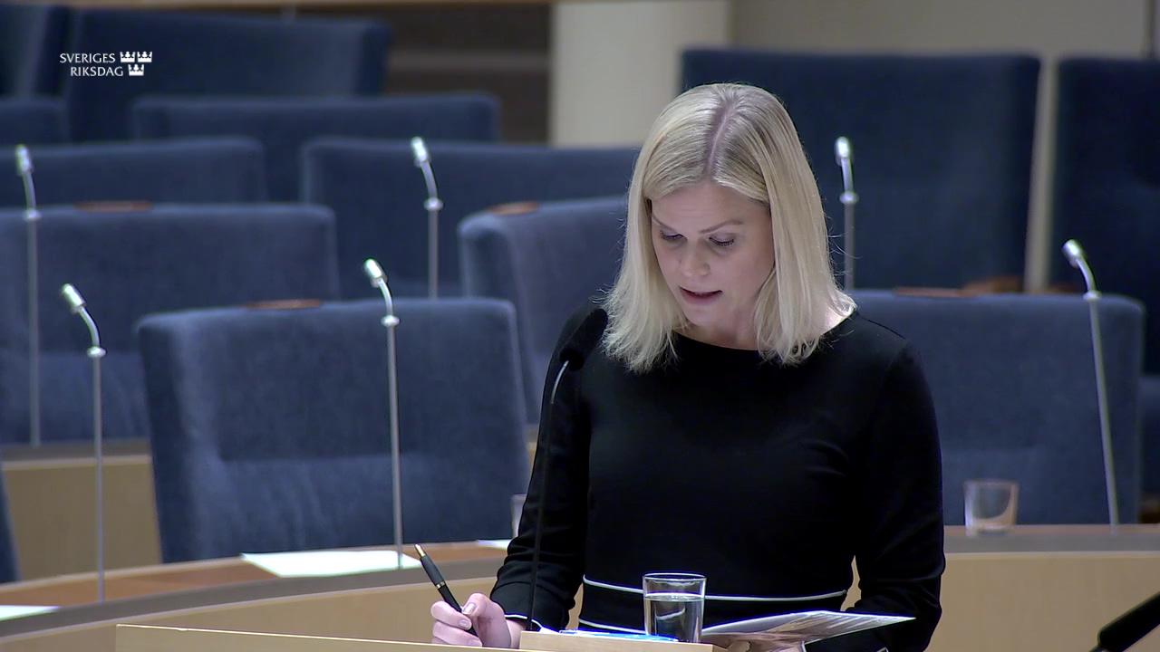 Stillbild från Interpellationsdebatt, Regeringens arbete mot silikos