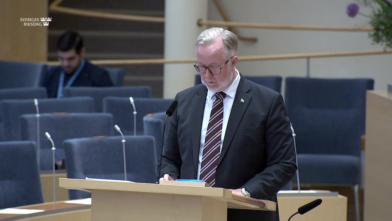 Stillbild från Interpellationsdebatt, Åtgärder mot ökande arbetslöshet i Örebro län och i övriga Sverige