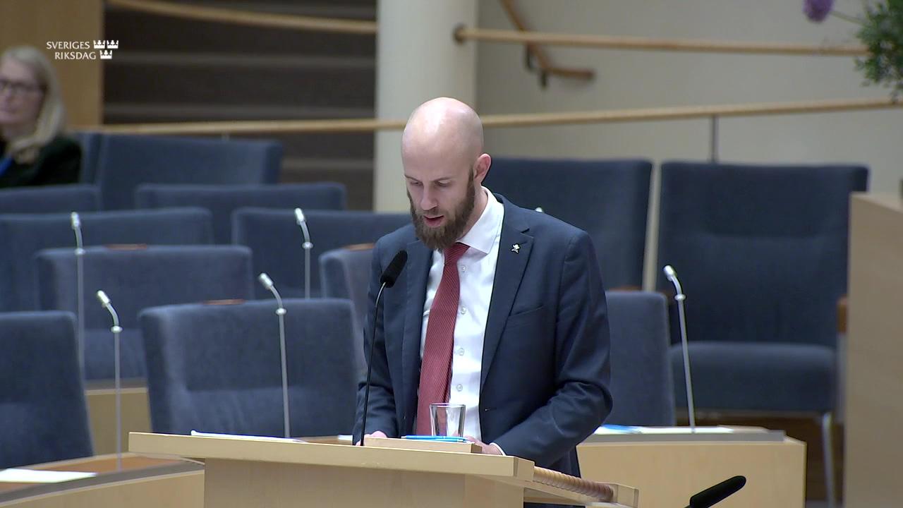 Stillbild från Interpellationsdebatt, Försvarsvilja i Sverige
