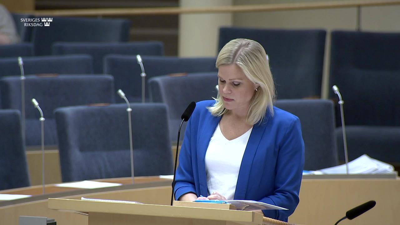 Stillbild från Interpellationsdebatt, Kvinnors sjukfrånvaro på grund av stress