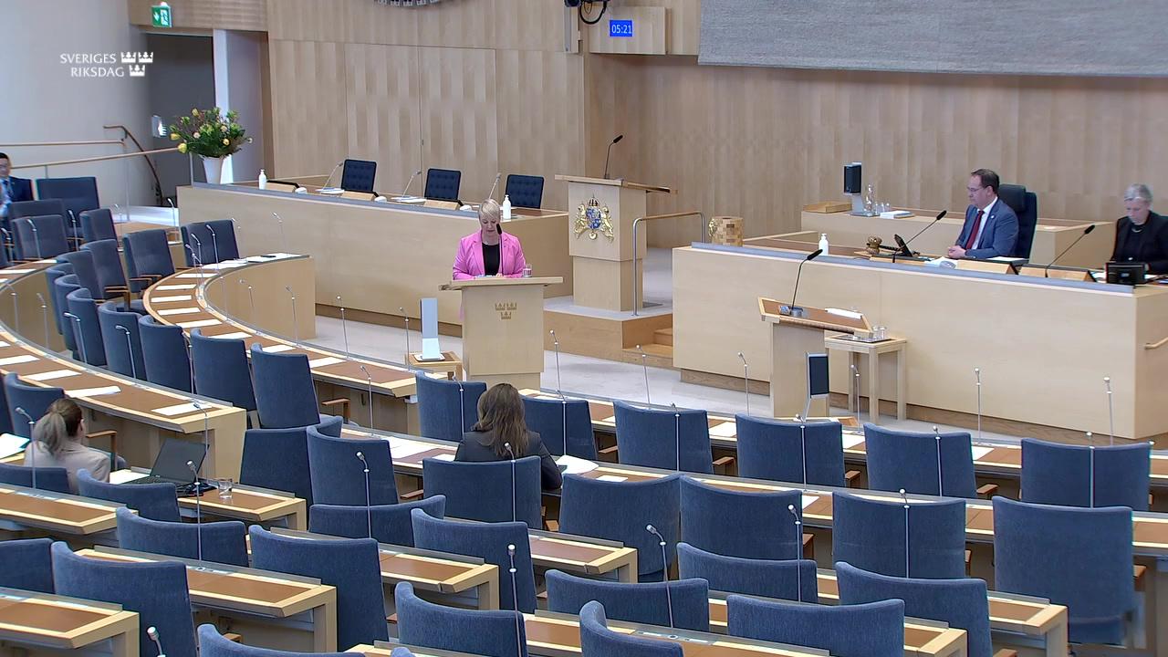 Stillbild från Interpellationsdebatt, Den ekonomiska situationen för sjuka arbetslösa