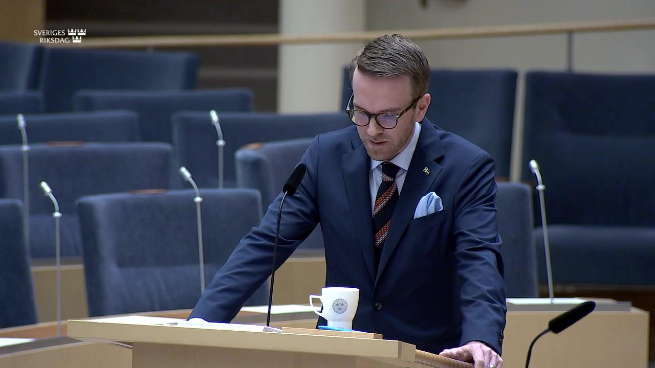 Stillbild från Interpellationsdebatt, Svensk flagg i upphandlingen av Gotlandstrafiken