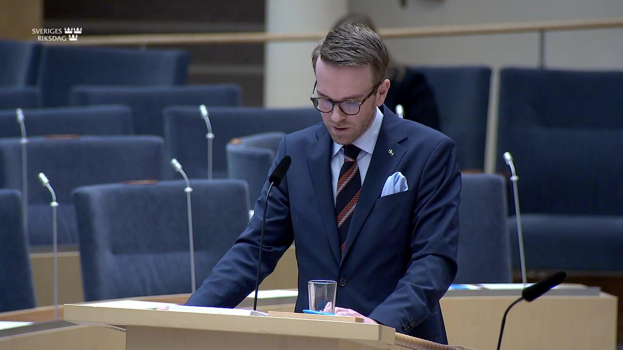 Stillbild från Interpellationsdebatt, Sydostlänken i Blekinge och Kronoberg