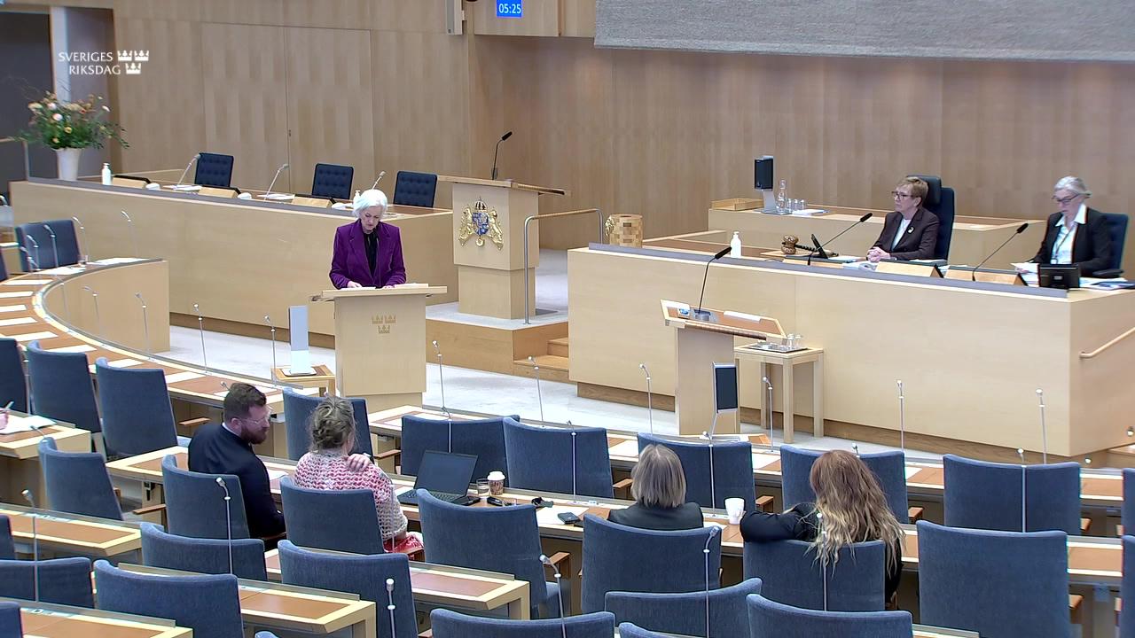 Stillbild från Interpellationsdebatt, Åtgärder för att minska antalet förlossningsskador