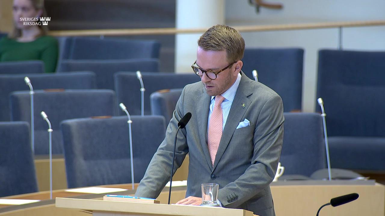 Stillbild från Interpellationsdebatt, Radartäckning vid flygplatser