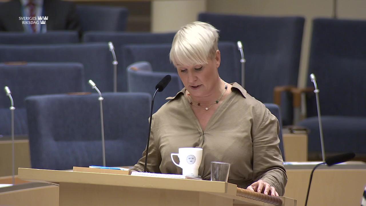 Stillbild från Interpellationsdebatt, Ändringar i Finsamlagstiftningen