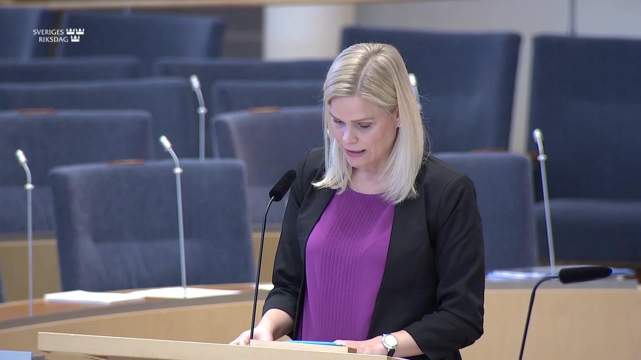 Stillbild från Interpellationsdebatt, Arbetet med de jämställdhetspolitiska målen