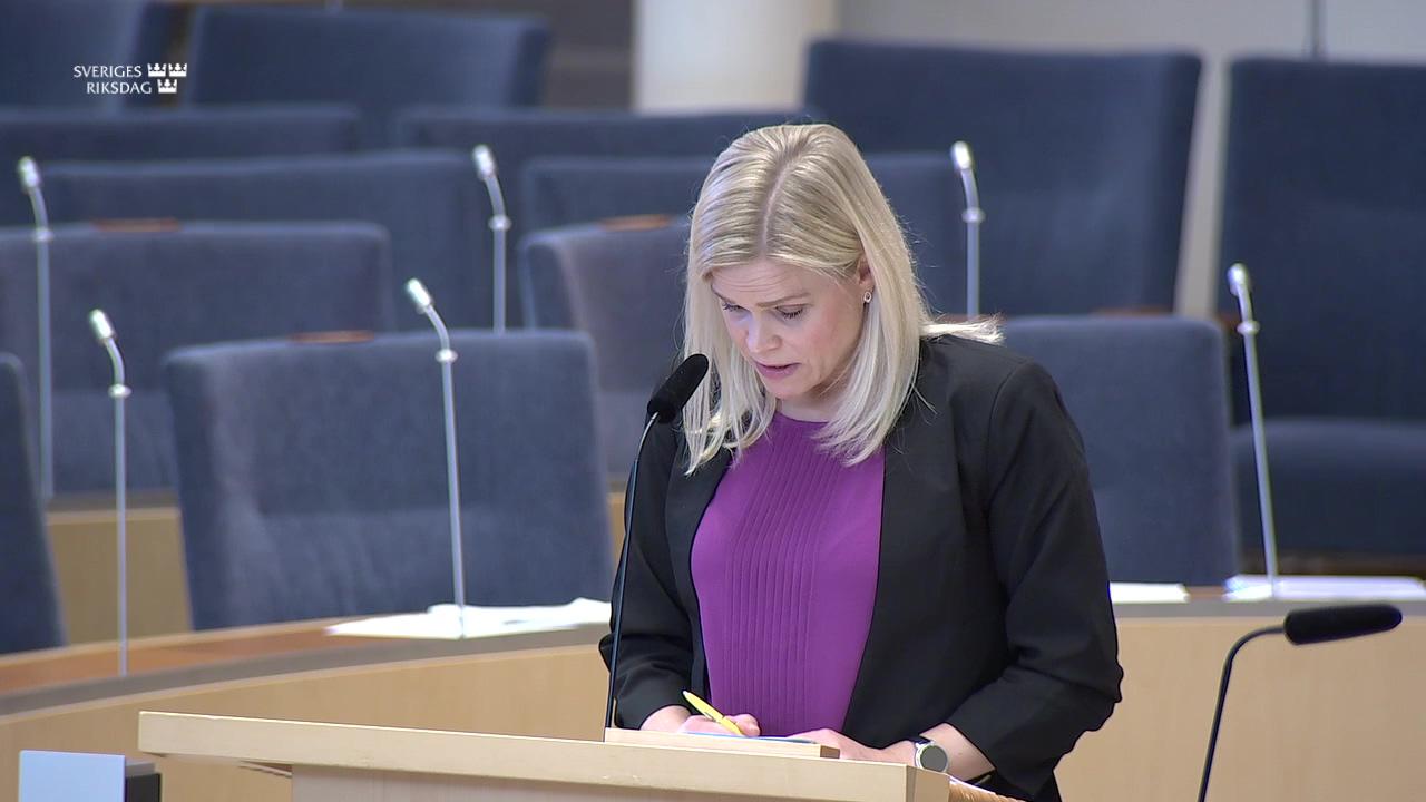 Stillbild från Interpellationsdebatt, Sexuella trakasserier