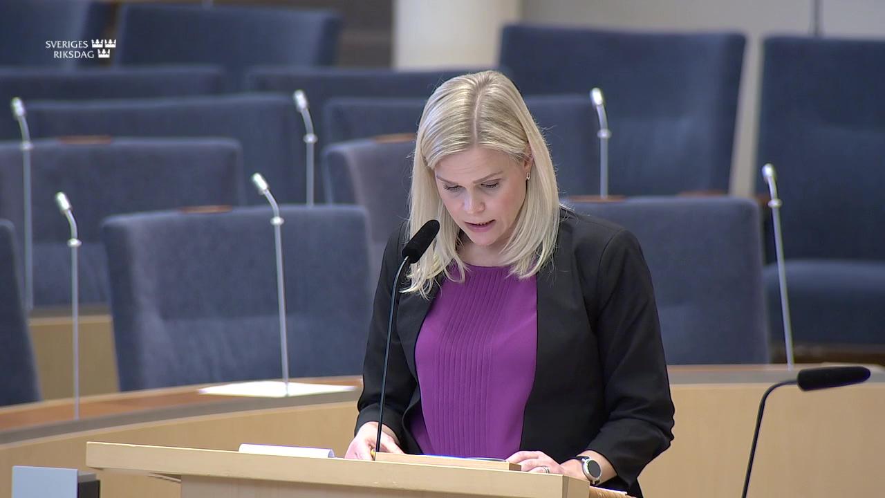 Stillbild från Interpellationsdebatt, Arbetsmiljöstrategin