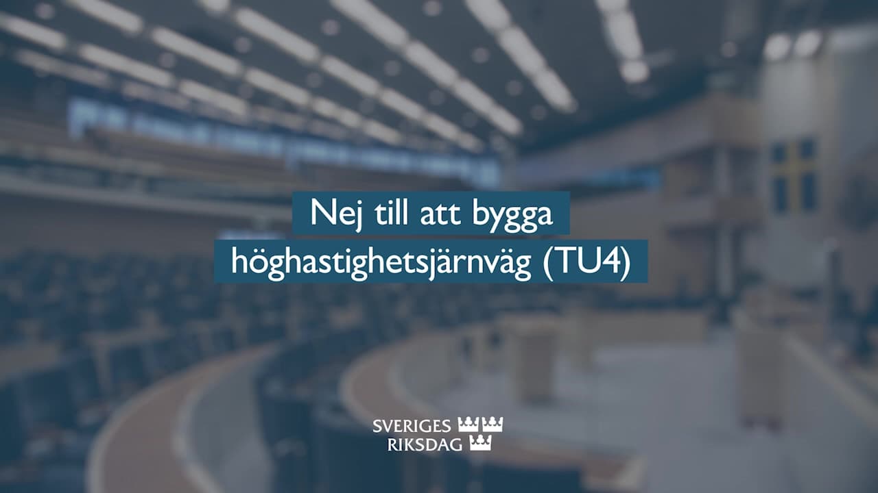 Stillbild från Beslut, Teckenspråkstolkat beslut: Nej till att bygga höghastighetsjärnväg