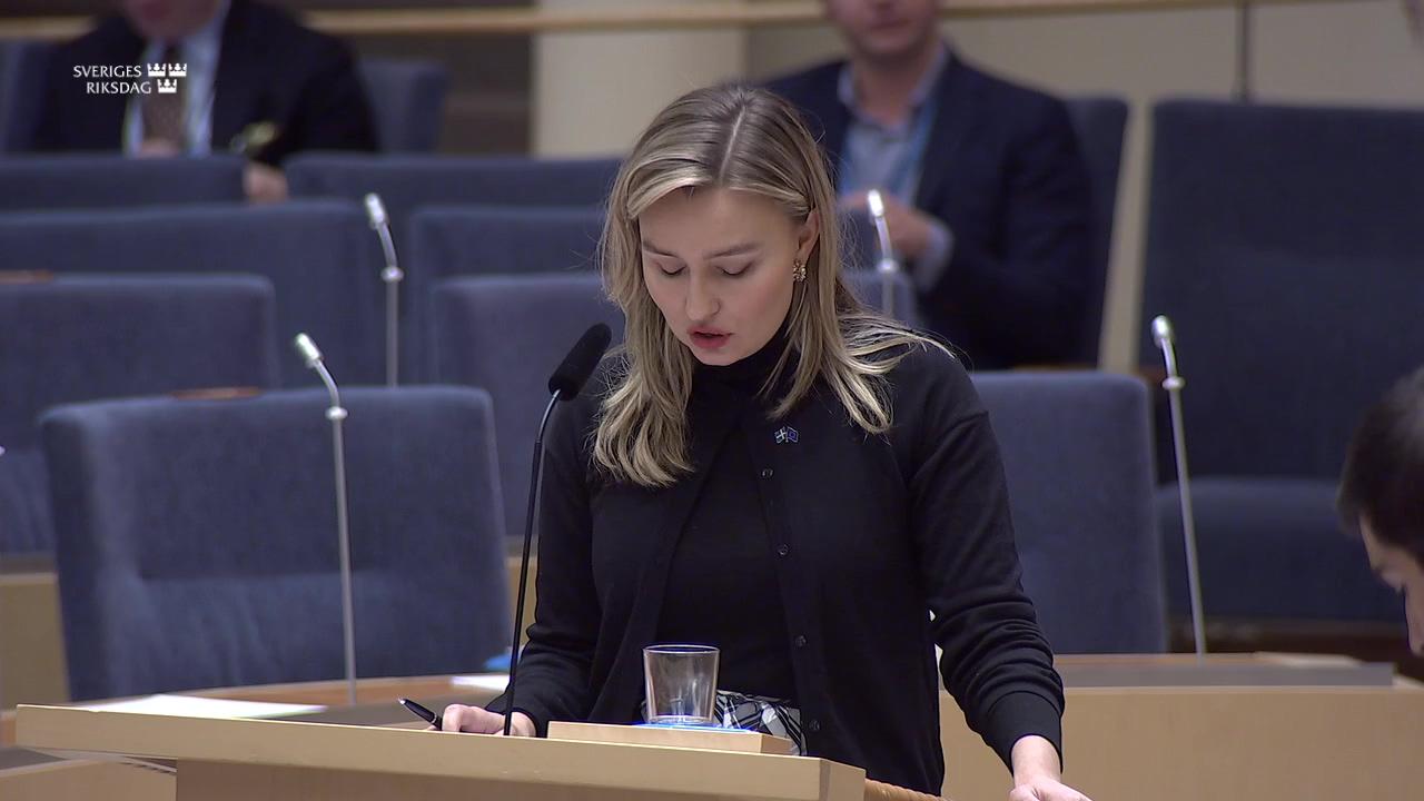 Stillbild från Interpellationsdebatt, Nedskärningar på det nationella inkubatorsprogrammet