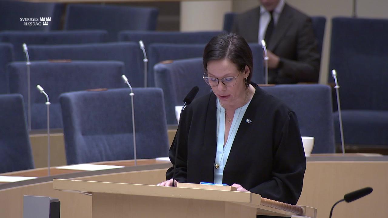 Stillbild från Interpellationsdebatt, Kringgåenden av sanktionerna mot Ryssland