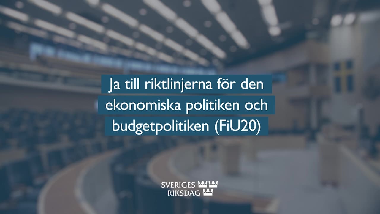 Stillbild från Beslut, Teckenspråkstolkat beslut: Ja till riktlinjerna för den ekonomiska politiken och budgetpolitiken