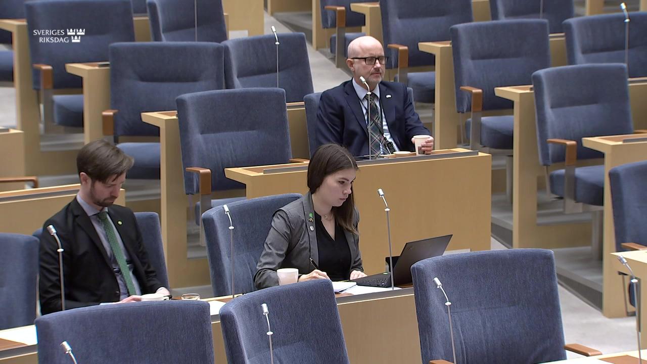 Stillbild från Interpellationsdebatt, Vidarebosättning av tolkar med flera som arbetat för Sverige i Afghanistan