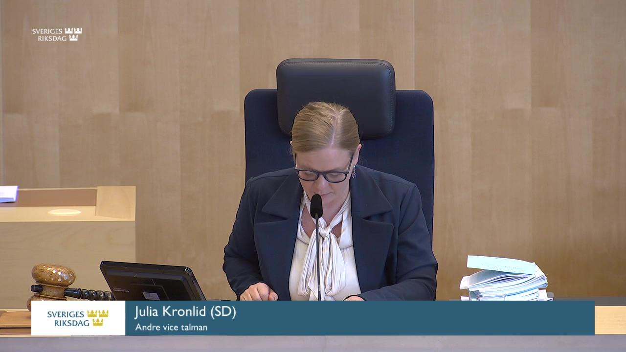 Stillbild från Debatt om förslag, Sekretess vid val till Sametinget