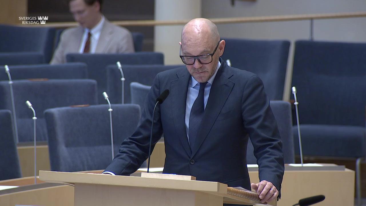 Stillbild från Interpellationsdebatt, Arbetsvillkor inom gigekonomin