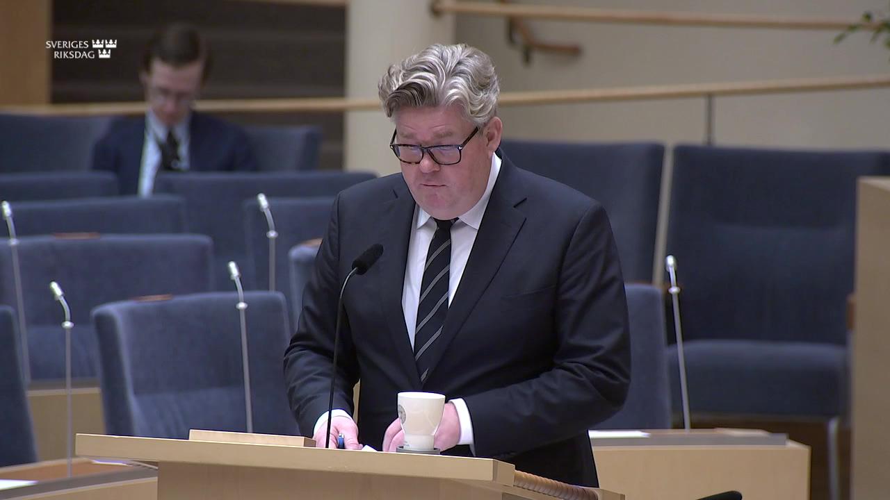 Stillbild från Interpellationsdebatt, Regeringskansliets utlämnande av handlingar