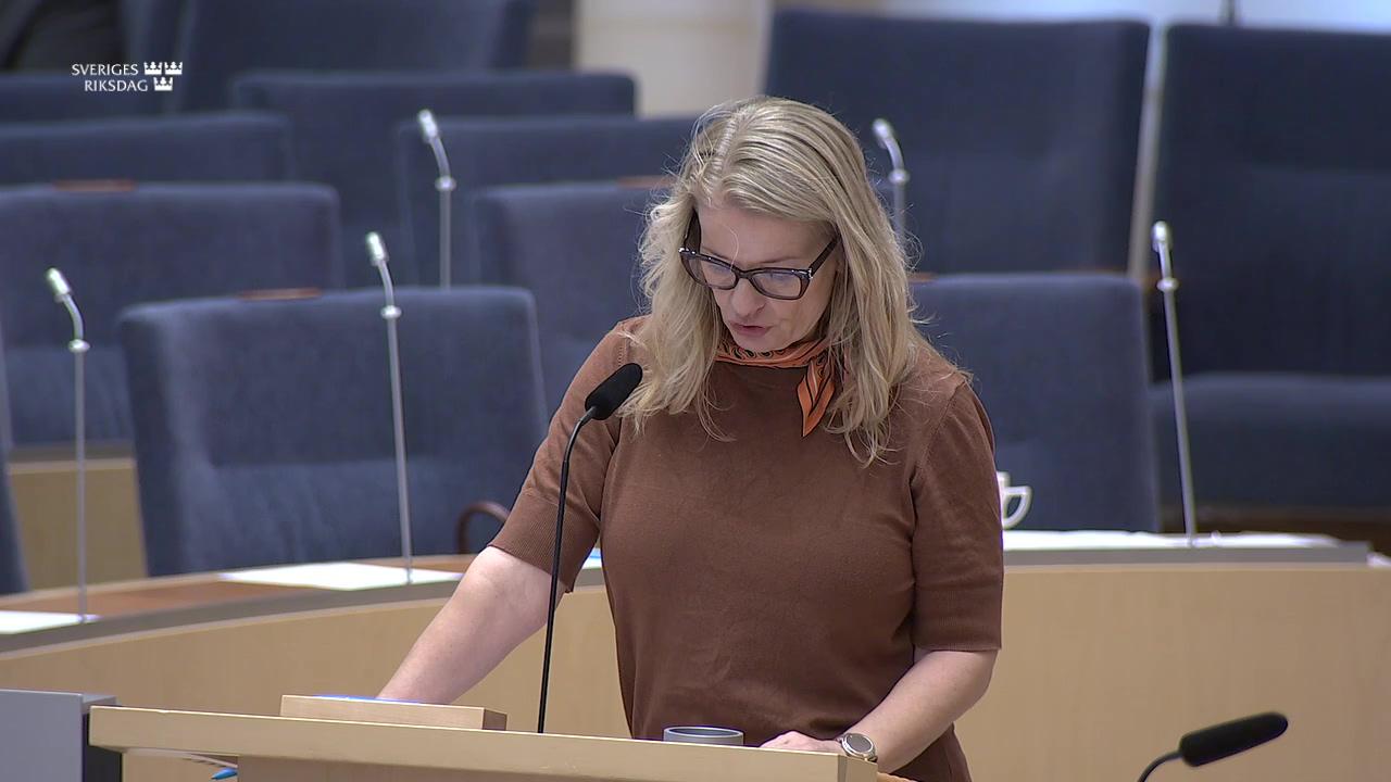 Stillbild från Interpellationsdebatt, Studieförbundens ekonomiska situation och konsekvenserna för kulturens infrastruktur