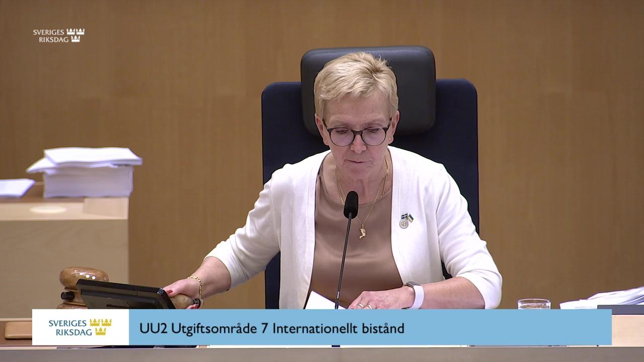 Stillbild från Beslut, Beslut: Utgiftsområde 7 Internationellt bistånd