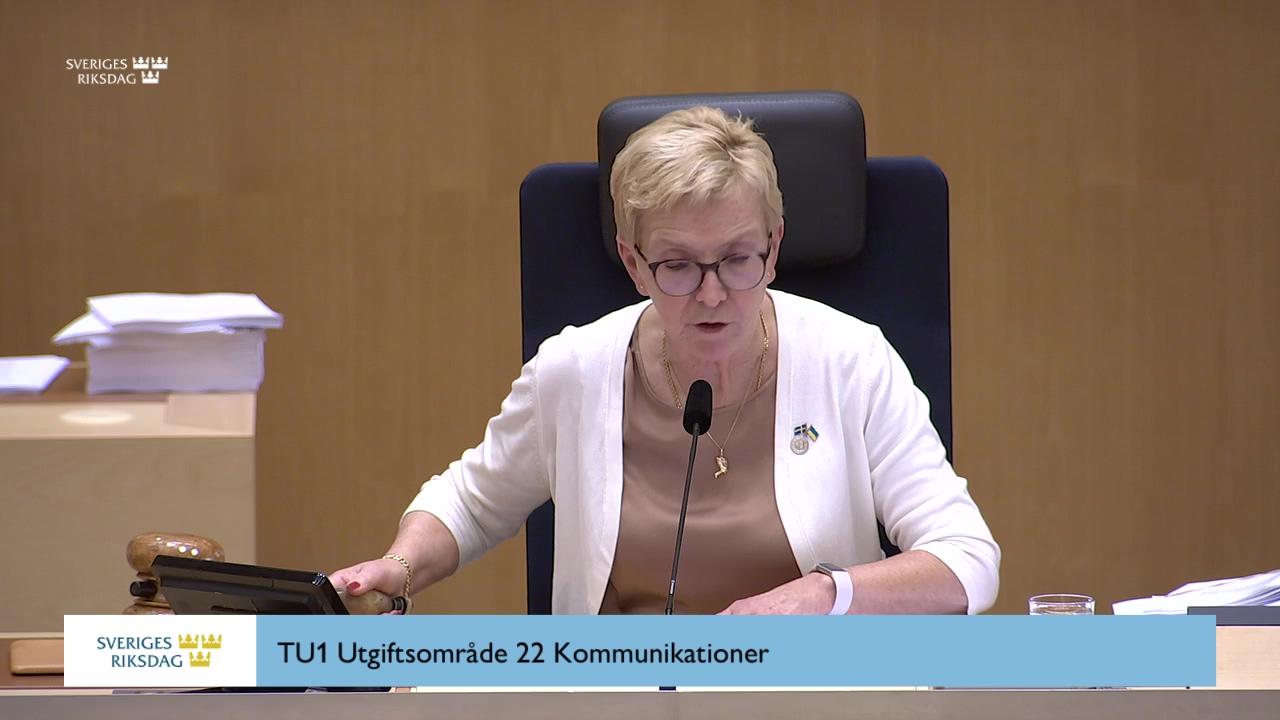 Stillbild från Beslut, Beslut: Utgiftsområde 22 Kommunikationer