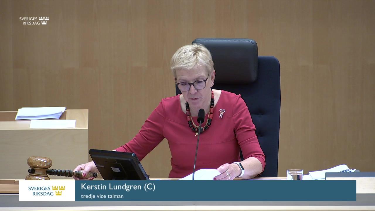 Stillbild från Debatt om förslag, Utgiftsområde 26 Statsskuldsräntor m.m.