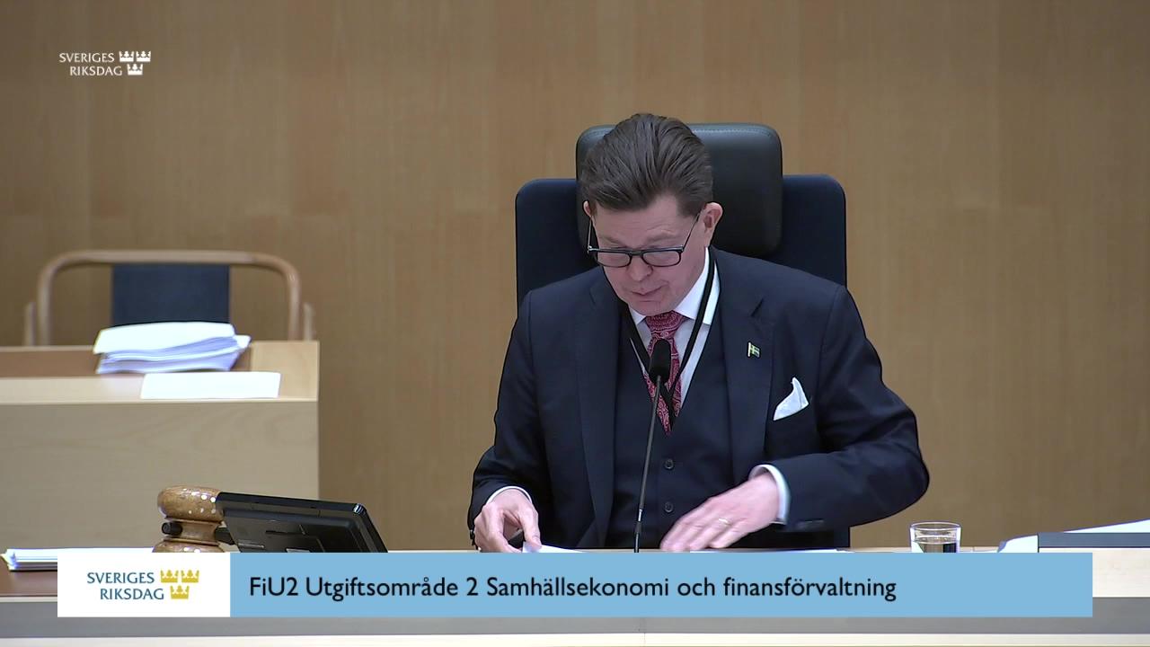 Stillbild från Beslut, Beslut: Utgiftsområde 2 Samhällsekonomi och finansförvaltning