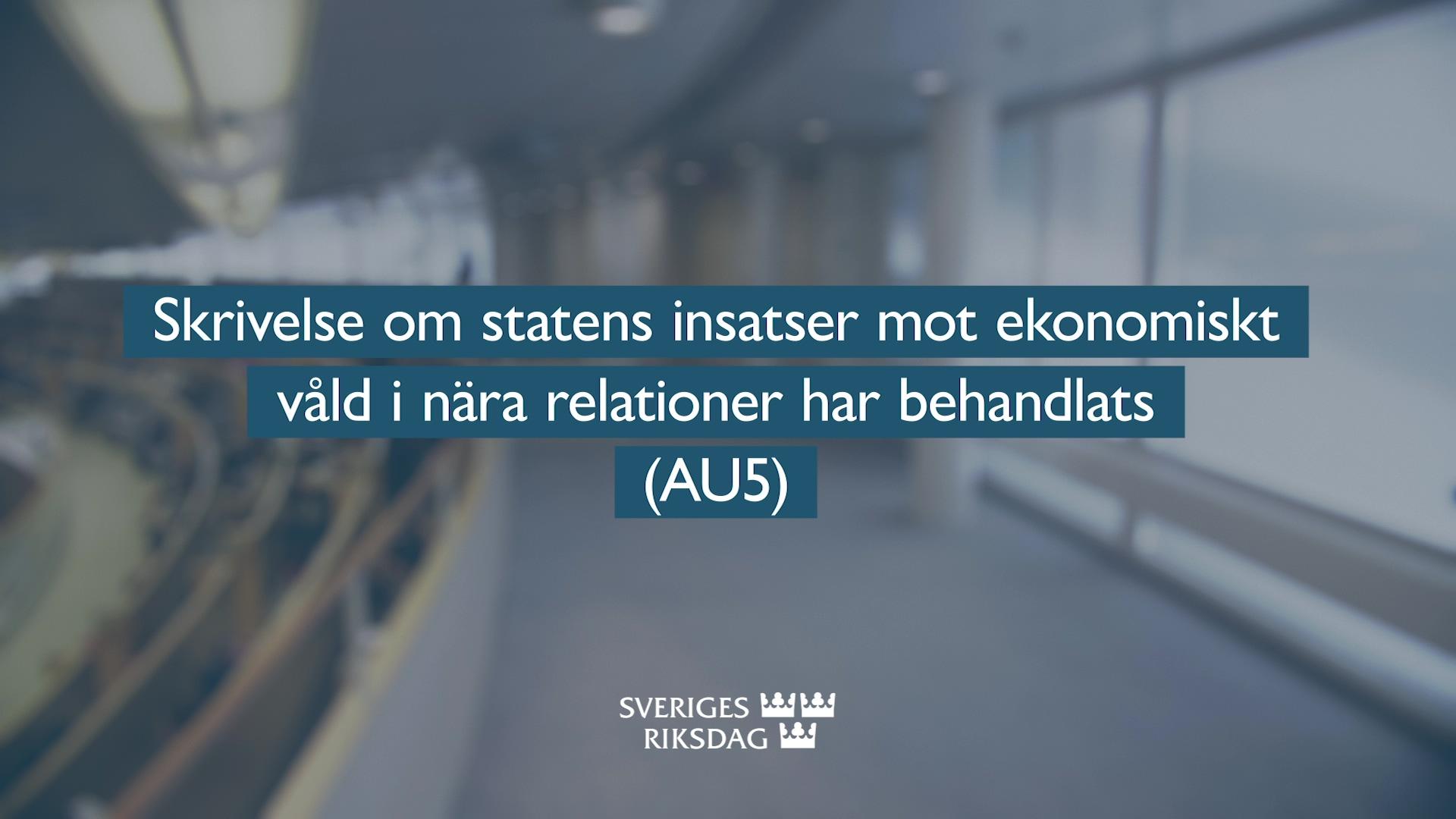 Stillbild från Beslut, Teckenspråkstolkat beslut: Skrivelse om statens insatser mot ekonomiskt våld i nära relationer har behandlats