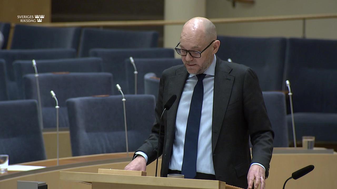 Stillbild från Interpellationsdebatt, Skogsindustrin