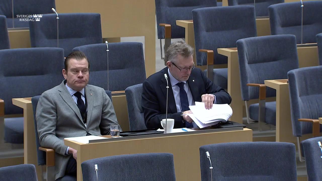 Stillbild från Interpellationsdebatt, Konsekvenser av nedstängda 2G- och 3G-nät