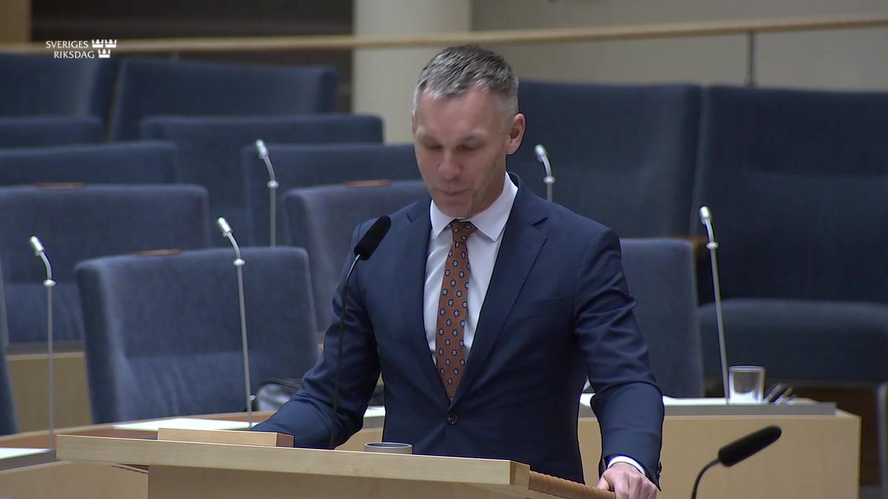 Stillbild från Interpellationsdebatt, Upprätthållen verksamhet vid akutsjukhus när telefoni och nät ligger nere