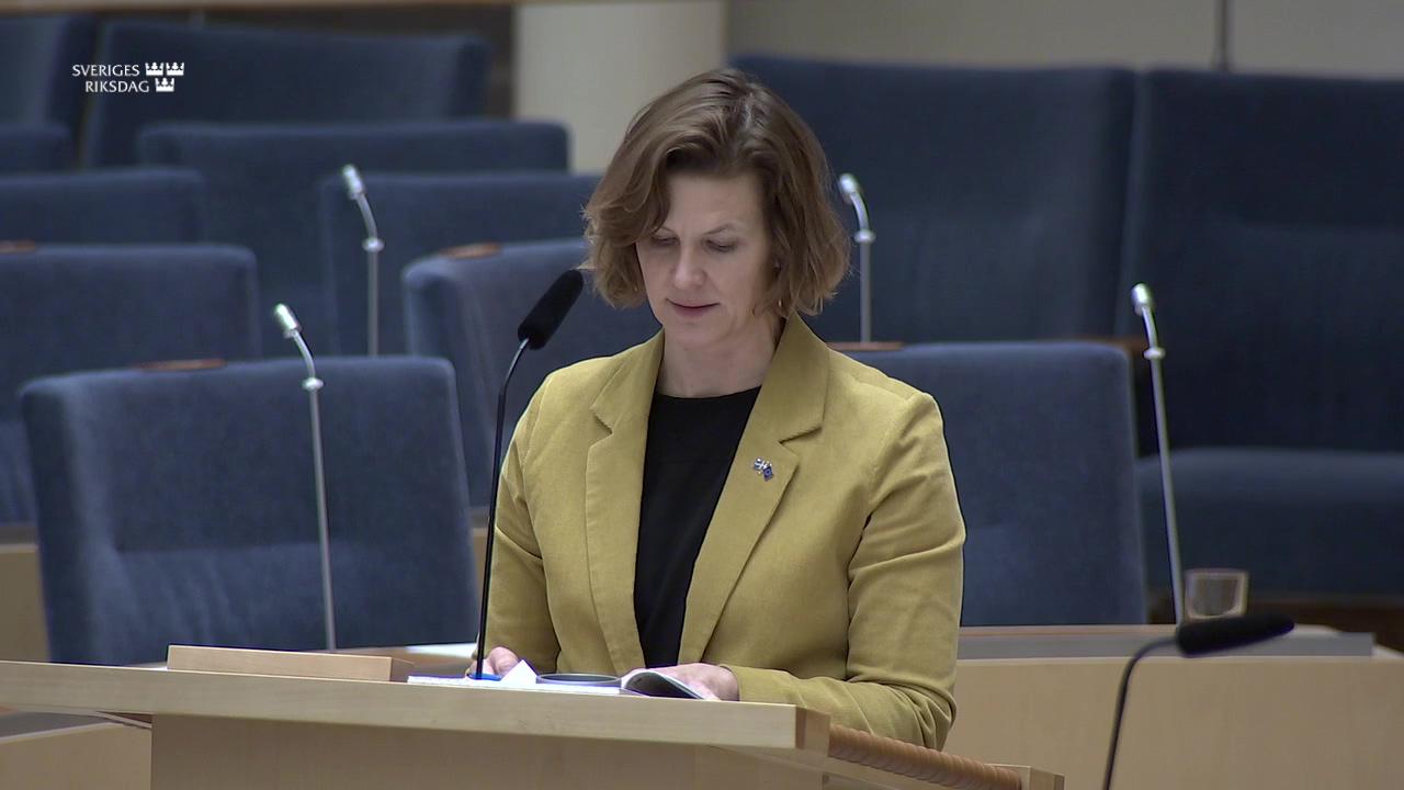 Stillbild från Interpellationsdebatt, Granskningen av Sverige av FN:s kommitté mot rasdiskriminering