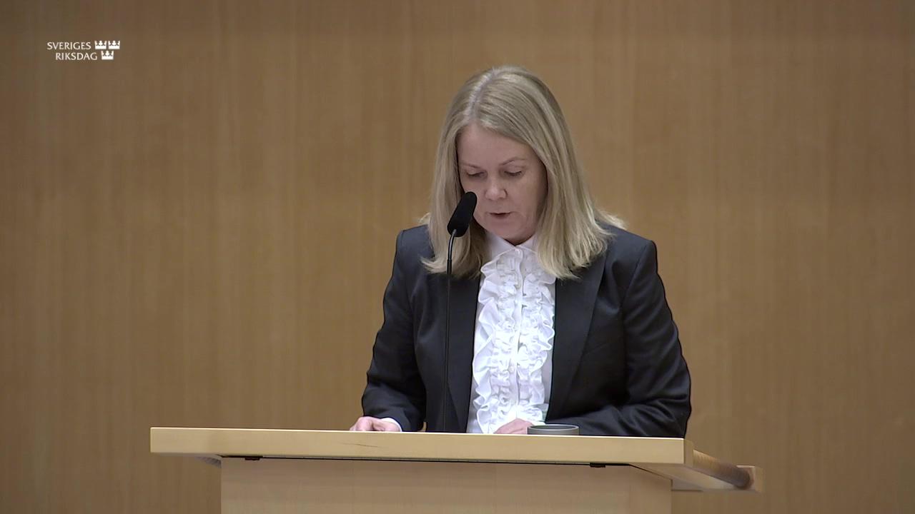 Stillbild från Debatt om förslag, Granskning av statsrådens tjänsteutövning och regeringsärendenas handläggning