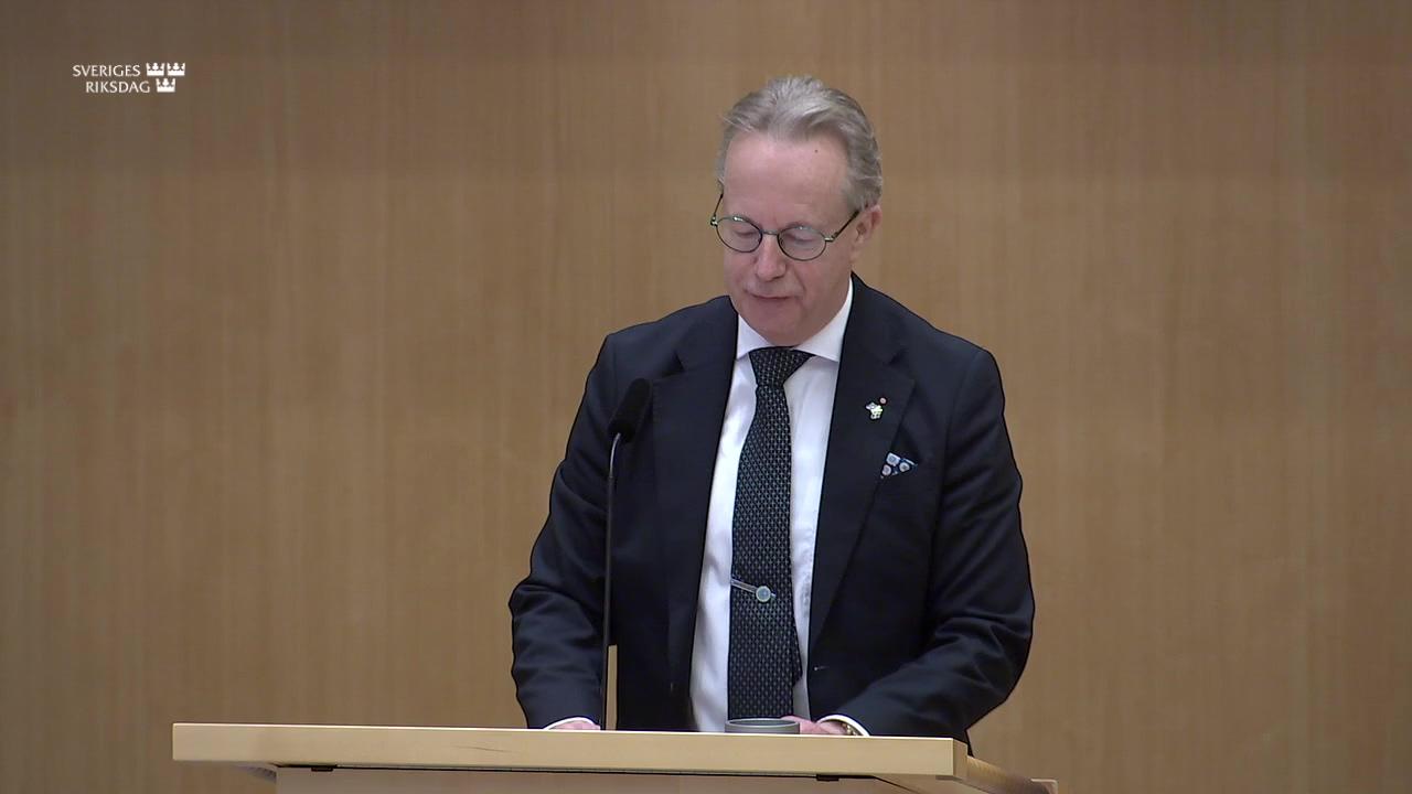 Stillbild från Debatt om förslag, Uppföljning av riksdagens tillämpning av subsidiaritetsprincipen