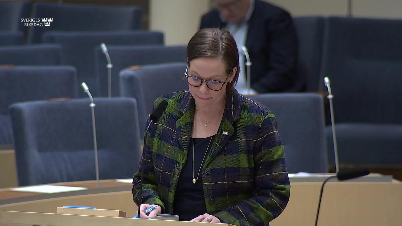 Stillbild från Interpellationsdebatt, Sveriges stöd till Ukraina