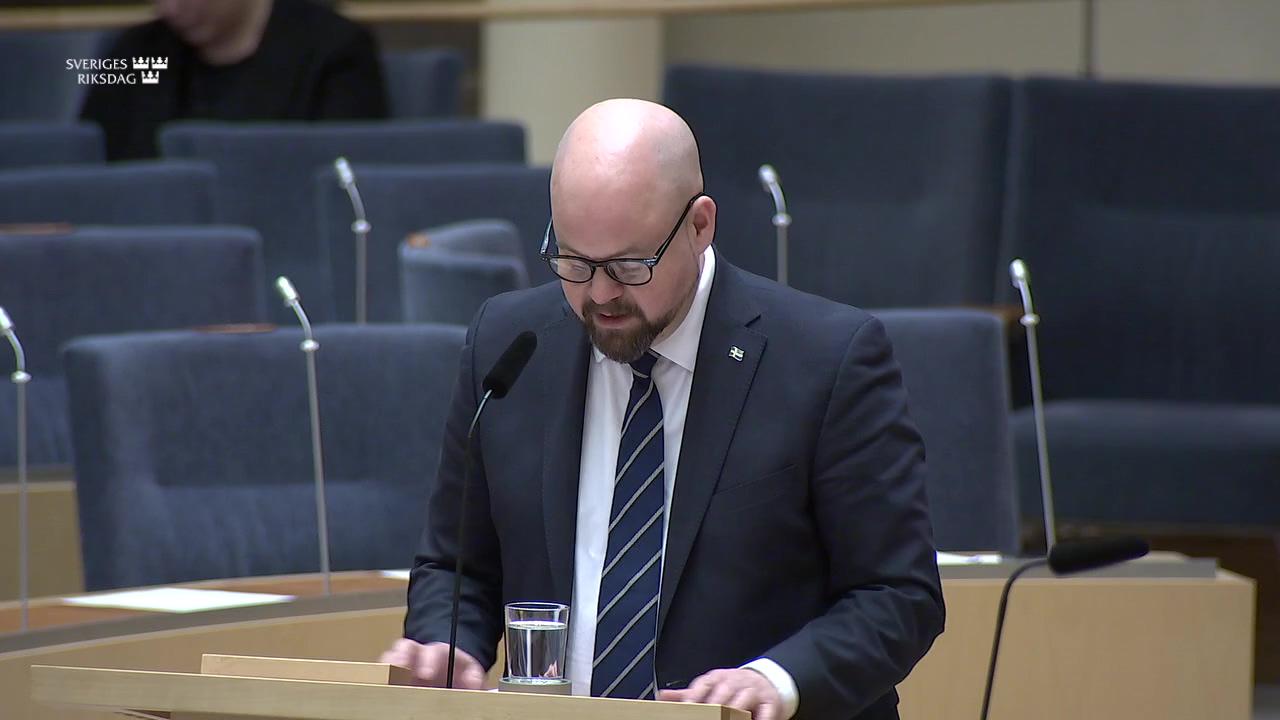 Stillbild från Interpellationsdebatt, Skogens förädlingsvärde