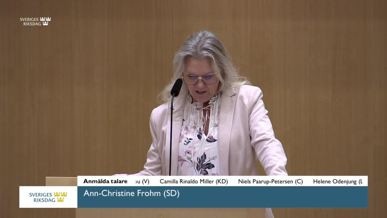 Stillbild från Debatt om förslag, Integration