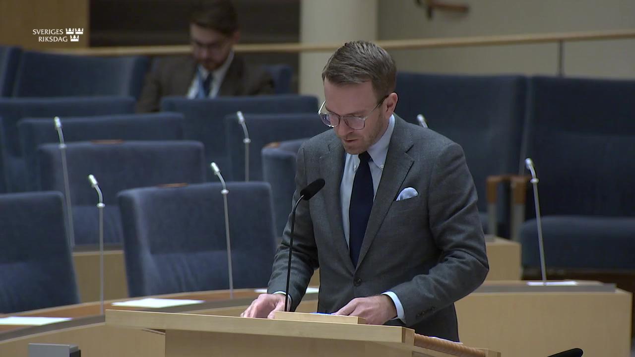 Stillbild från Interpellationsdebatt, Motorvägsstandard på väg 40 mellan Jönköping och Ulricehamn