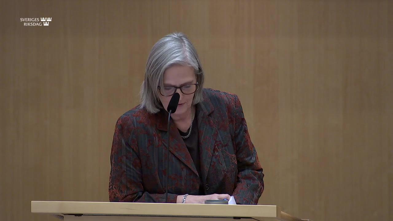 Stillbild från Debatt om förslag, Tillfälligt sänkt mervärdesskatt på livsmedel