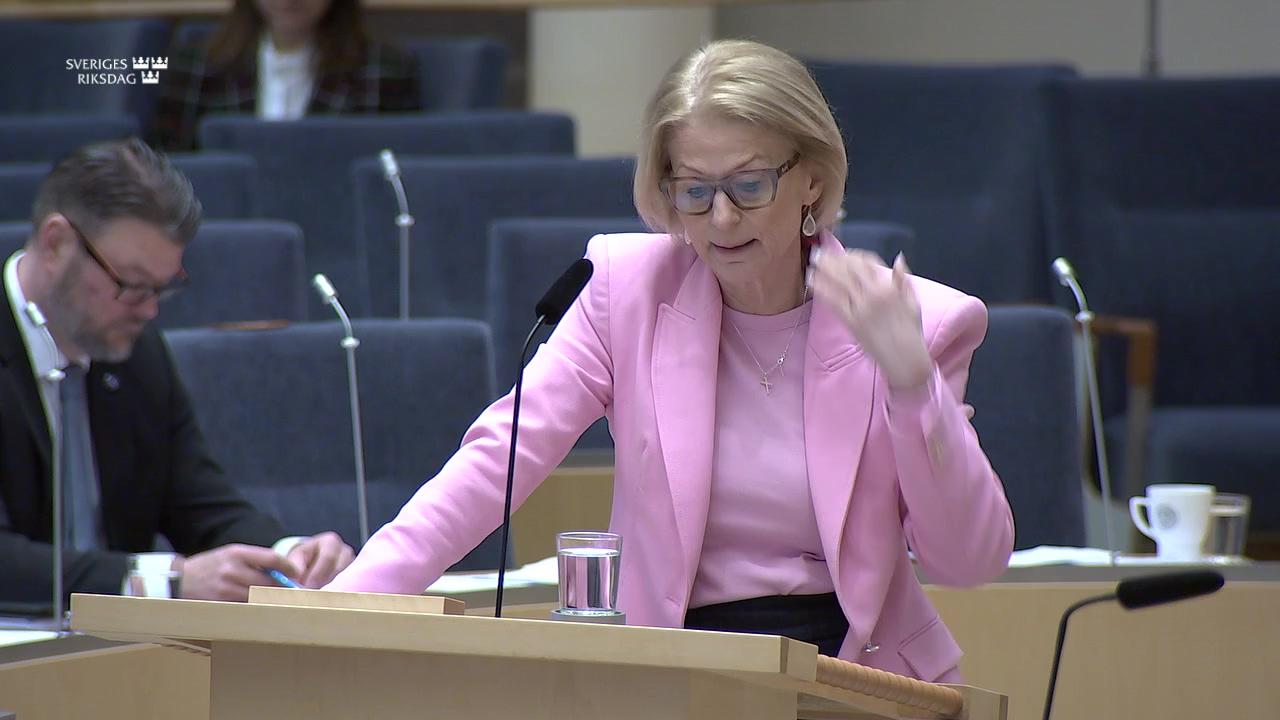 Stillbild från Interpellationsdebatt, Näringslivets förtroende för myndigheterna