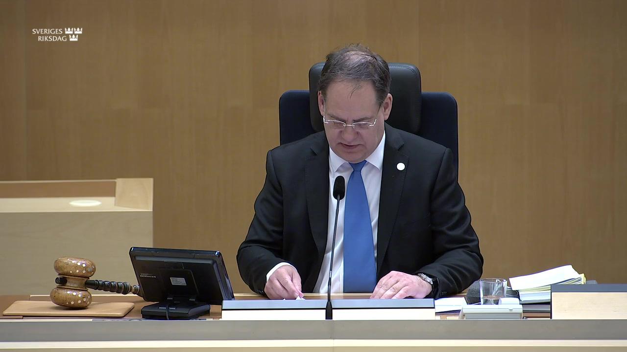 Stillbild från Debatt om förslag, Kompletteringar och förtydliganden i fråga om sanktioner vid skatteundandragande och bedrägerier